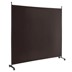 COSTWAY 6Ft Single Panel Room Divider With Wheels Rolling Fabric Partition Privacy Screen