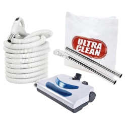 ULTRA CLEAN Central Vacuum Electric Attachment Kit- Dual Voltage 24V / 110V Hose 3-Way On/off Switch Handle- Electric Power Nozzle- Set Of Chromed
