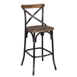 ACME FURNITURE Acme Zaire Bar Stool In Walnut And Antique In Black