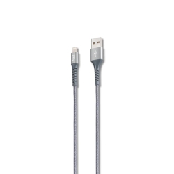 ISTORE - Charge & Sync Lightning to USB-A 4Ft Mfi Alloy Aluminum Flex Reinforced Cable - Space (Acc1013Cai) In Gray