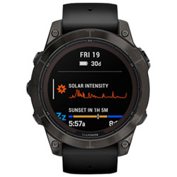 Garmin fēnix 7 Pro Sapphire Solar 47mm Bluetooth Multisport Smartwatch - Carbon Grey/Black