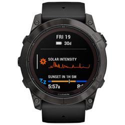 Garmin fēnix 7X Pro Sapphire Solar 51mm Bluetooth Multisport Smartwatch - Carbon Grey/Black