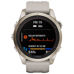 Garmin fēnix 7S Pro Sapphire Solar 42mm Bluetooth Multisport Smartwatch - Soft Gold/Light Sand