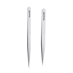 ESOURCE PARTS Replacement Ineezy Handmade Non-Magnetic Stainless Tweezers (Silver - Wide) (Qianli)