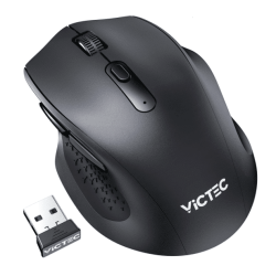 VICTEC 2.4G Wireless Ergonomic Mouse In Black