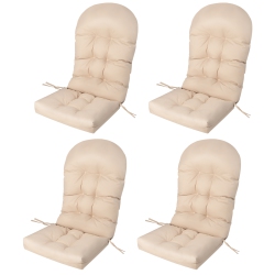 TOPBUY 4PCs 49" X 23" Patio Adirondack Chair Cushion High Back Fade Resistant 5" Seat Pad Outdoor Black/grey/beige