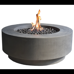 ELEMENTI Ross 40 Inch Round Natural Gas Fire Pit With Cover