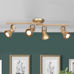 UOLFIN Transitional 29-In 4-Light Matte Gourd With Adjustable Spot Light Base Dimmable Gu10 Pin Base Modern/contemporary Track Light In Gold