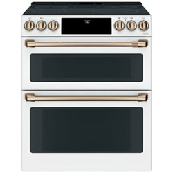 Open Box - Café 30" Double Oven Slide-In Electric Range (CCES750P4MW2) - Matte White - Perfect Condition