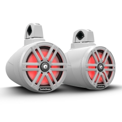 ROCKFORD FOSGATE M2Wl-8 8” Color Optix Wake Tower Speakers – – Pair In White