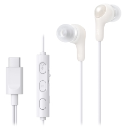 JVC Ha-Fr9Uc-W - Gumy Connect Wired USB Type-C In-Ear Headphones With Built-In Remote Control And Microphone In White