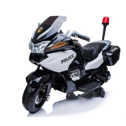 KINGTOYS 24V Police Officer Ride-On Motorcycle W/ Removable Stabilizing Wheels, Sd, USB