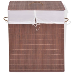 VIDAXL Bamboo Laundry Bin Rectangular In Brown