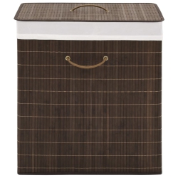 VIDAXL Bamboo Laundry Bin Rectangular In Dark Brown