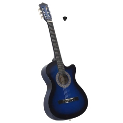VIDAXL Western Classical Cutaway Guitar With 6 Strings Shaded 38 In Blue