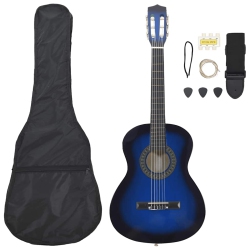 VIDAXL 8 Piece Classical Guitar Beginner Set 3/4 36" In Blue