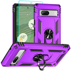 HLD for Pixel 7A Case, Google Pixel 7A Case \w HD Screen Protector, Military Grade 16Ft. Drop Tested Ring Shockproof Protective Phone Case for Google