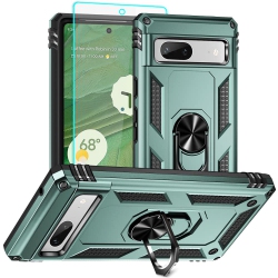 HLD for Pixel 7A Case, Google Pixel 7A Case \w HD Screen Protector, Military Grade 16Ft. Drop Tested Ring Shockproof Protective Phone Case for Google