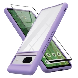 HLD Google Pixel 7A Case, \w High Qualtiy Screen Protector, Upgraded Full Camera Protection Shockproof Protection Clear Hard Back, for Pixel 7A Phone