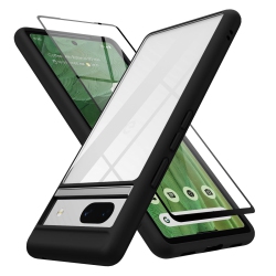 HLD Google Pixel 7A Case, \w High Qualtiy Screen Protector, Upgraded Full Camera Protection Shockproof Protection Clear Hard Back, for Pixel 7A Phone