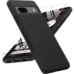 HLD Google Pixel 7A Case \w Tempered Glass Screen Protector, Pixel 7A Case Dual Protective Layer Rugged Bumper Tough Military Cover for Google Pixel