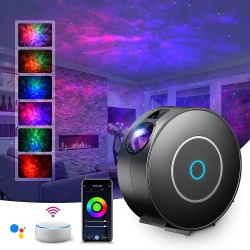 NAVOR RGB Starry Night Light Bluetooth Wifi Projector \w Timer Compatible \w Alexa & Google Home Rotatable Nebula Cloud Stars for Bedroom, Home