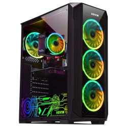 AQVIN Zforce Tower Prebuilt Gaming PC - Intel Core I7 Up to 4.6Ghz 32GB Ddr4 Ram 512GB SSD Geforce Rtx 3060 12GB HDMI, RGB Keyboard, Mouse Windows