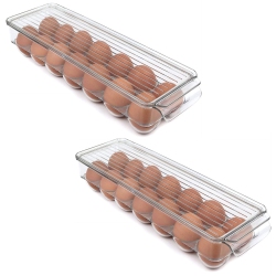 JESSAR - Set Of 2 Egg Storage Organizers, Capacity 12, 37 X 11 X 7.5Cm