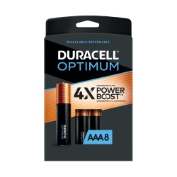 DURACELL Optimum Aaa Batteries 8 Count Pack Lasting Power Triple A Battery Alkaline Aaa Battery Ideal for Household And Office Devices Resealable