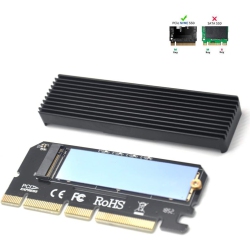 GENERIC Nvme Adapter PCie X16 With Heat Sink, M.2 SSD Key M to PCi Express Expansion Card, Support PCie X4 X8 X16