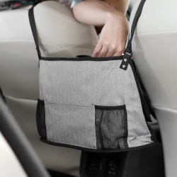 HLD Car Net Pocket Handbag Holder, Car Purse Holder, Car Mesh Organizer Pouch Bag, Front Seat Storage, Barrier Of Pet Kids (Light-Grey)