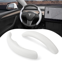 HLD Tesla Model 3 Model Y Steering Wheel Cover Steering Wheel Wrap Protector Anti-Slip Interior Accessories In White