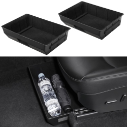 HLD 2PCs Tesla Model Y Under Seat Storage Box Organizer Hidden Tray Underseat Bins Storage Accessories 2020 2021 2022 2023