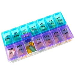 MEDCA Weekly Pill Organizer, Twice-A-Day, 1 Pill Organizer