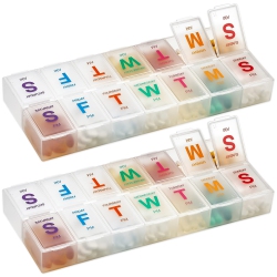 MEDCA Large Weekly Pill Organizer - (2 Pack) Am Pm Pill Box - Xl 7 Day Pill Organizer 2 Times A Day And Daily Pill Organizer Case for Medication