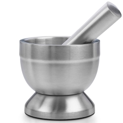 MEDCA Pill Crusher - 304 Food Grade Stainless Steel Mortar And Pestle Medicine Grinder Set - Non-Slip Splitter to Easily Crush Medicine Pills Tablets