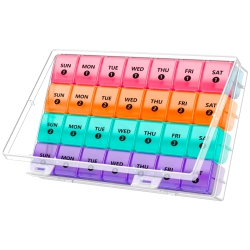MEDCA Extra Large Monthly Pill Organizer - 7-Day Color Once-A-Day Pill Dispenser W/ 4 Weekly Pill Containers for 28 Days - Bpa-Free Dust-Proof Case
