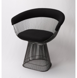 GFURN Lovise Wire Dining Chair - Frame & Wool/cashmere In Black