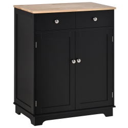 HOMCOM Sideboard Buffet Cabinet \w Storage, 27" Kitchen Cabinet \w Adjustable Shelf, 2 Drawers And 2 Doors, Coffee Bar Cabinet \w Rubberwood Tabletop