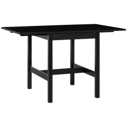 HOMCOM Foldable Solid Wood Dining Table, Drop Leaf Table for Small Spaces, Folding Table for Kitchen, Dining Room In Black