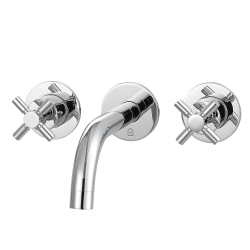 ANCONA Prima Two Handle Wall Mounted Bathroom Faucet In Chrome