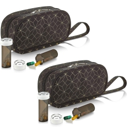 MEDCA Pill Case And Pills Bottle Organizers - (Pack Of 2) Weekly And Daily Medicine Container Carrier Tote Bag for Weekly Pill Bottles \w 6 Extra