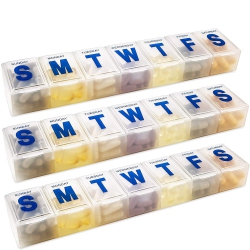 MEDCA Weekly Pill Organizer - 7-Day Pill Planner Large Pill Planner And Daily Pill Organizer And Medicine Reminder, Monday to Sunday Compartments