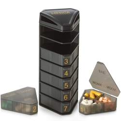 MEDCA Moisture Proof Weekly Stackable Pill Organizer - Bpa Free, Weekly Pill Box Case With 3 Daily Compartments - Pill Box to Store Pills, Vitamin