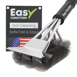 HLD Easy Function Grill Brush And Scraper - Safe 3 In 1 Bbq Brush & Grill Cleaner for Cleaning Any Barbecue Grill