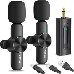 HLD Dual Wireless Lavalier Microphone for Iphone/android Phones/dslr Camera/laptop/macbook/gopro/camcorder, Professional Lapel Mic for Video