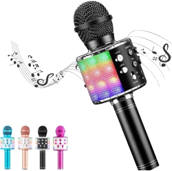 HLD Wireless Bluetooth Karaoke Microphone, 3-In-1 Portable Handheld Mic Speaker Machine for All Smartphones, Gift for Girls Boys Kids Adults All Age