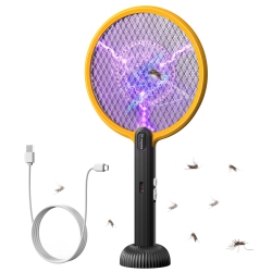 HLD Bug Zapper Racket 2 In 1Electric Standing Fly Swatter With 4000V High Power Grid, 3-Layer Safety Mesh, Suitable for Indoors And Outdoors