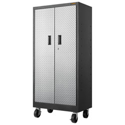 Gladiator Heavy Duty Welded Steel Storage Cabinet (GATB302DRG) - Silver Tread