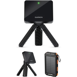GARMIN Approach R10 Portable Golf Launch Monitor & Simulator for Home - With Protective Case, Tripod & The Golfather Charger Bundle